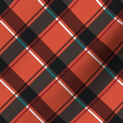 diagonal plaid-red