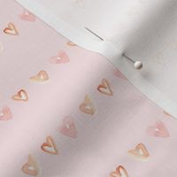 SMALLER SCALE 2 stripes per 2 inches Twig and Bloom Stripe Hearts on Pink