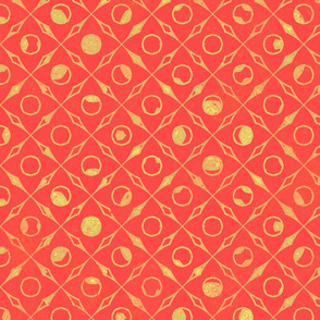 Golden Dots-Orange Background