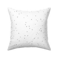 Christmas festive Scattered stars faux metallic look silver on white