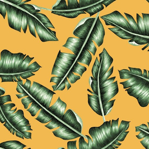 Banana Palm Leaves - Orange