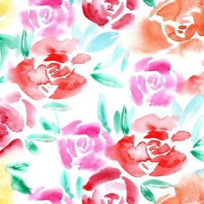 Roses garden • watercolor florals for home decor