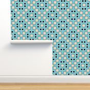 Oceans Within Waves Painterly Doll Quilt / Blue-Sand  