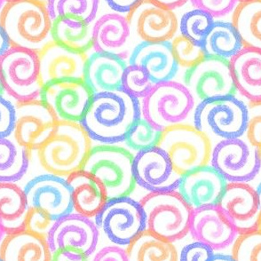 Crayon Spirals on White