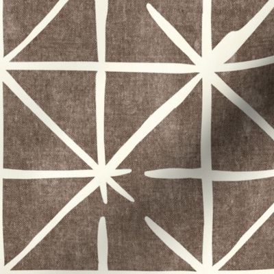 geometric triangles on taupe - modern distressed geometric - LAD19