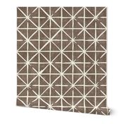 geometric triangles on taupe - modern distressed geometric - LAD19