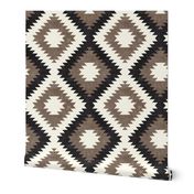 aztec neutrals - inkwell & taupe on cream - home decor - LAD19