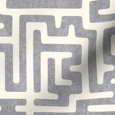 maze - mud cloth - tribal in grey -  LAD19