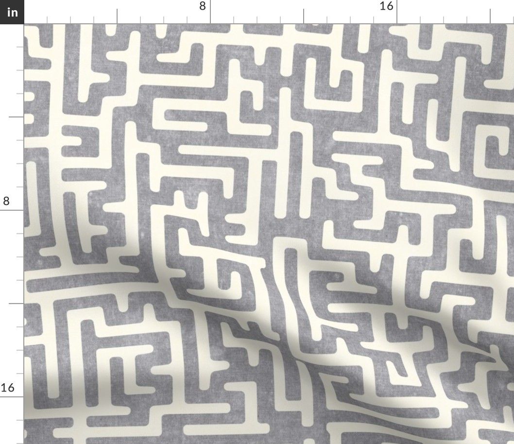 maze - mud cloth - tribal in grey -  LAD19