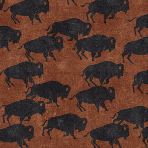 bison stampede - boho southwest - trendy buffalo - inkwell on brandywine - LAD19