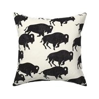 bison stampede - boho southwest - trendy buffalo - inkwell - LAD19