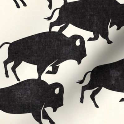 bison stampede - boho southwest - trendy buffalo - inkwell - LAD19