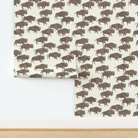 bison stampede - boho southwest - trendy buffalo - taupe - LAD19