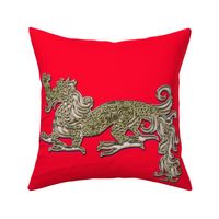 Golden Pearl Dragon for Pillow