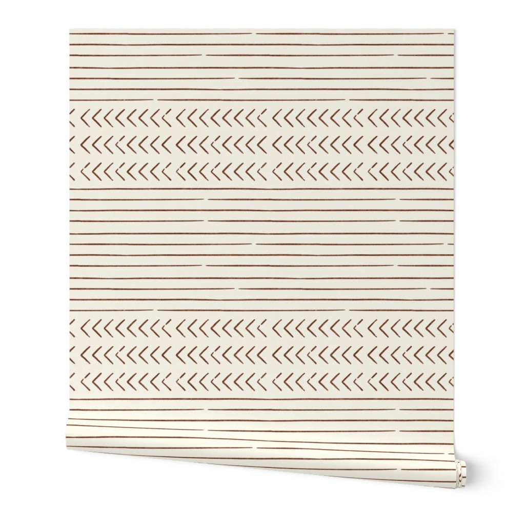 arrow stripes - brandywine on cream - mud cloth modern trendy farmhouse - LAD19