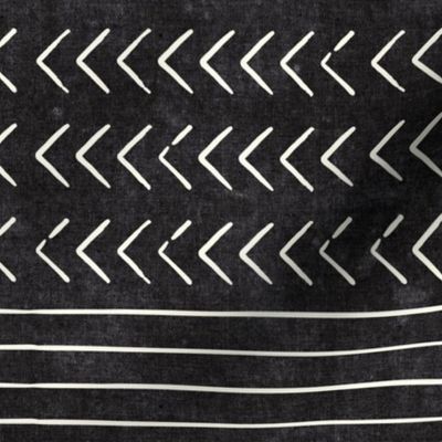 arrow stripes - cream on inkwell - mud cloth modern trendy farmhouse - LAD19