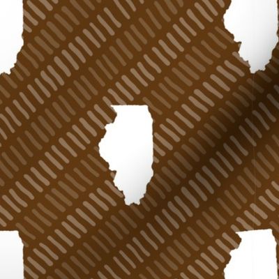 Illinois State Shape Pattern Brown and White