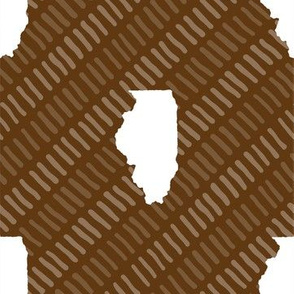 Illinois State Shape Pattern Brown and White