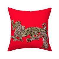Golden Rose Quartz Dragon for Pillow