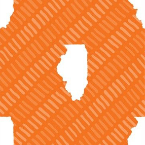 Illinois State Shape Pattern Orange and White Stripes