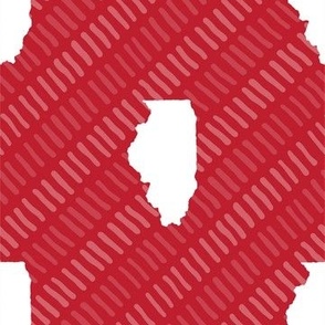 Illinois State Shape Pattern Red and White Stripes