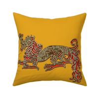 Golden Ruby Dragon for Pillow