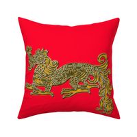 Golden Citrine Dragon for Pillow