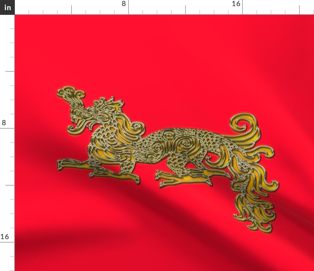 Golden Citrine Dragon for Pillow