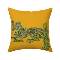 Golden Peridot Dragon for Pillow