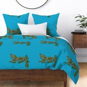 Golden Emerald Dragon for Pillow