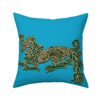 Golden Emerald Dragon for Pillow