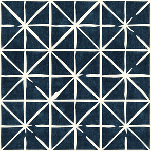 geometric triangles on dark blue - modern distressed geometric - LAD19