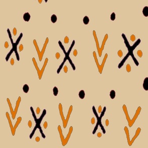 African Tribal Arrows - Tan Black Rust