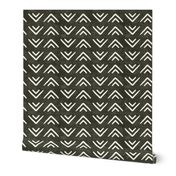 mud cloth triangles - boho - farmhouse - dark olive - LAD19