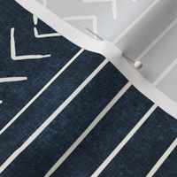 arrow stripes - cream on dark blue - mud cloth modern trendy farmhouse - LAD19