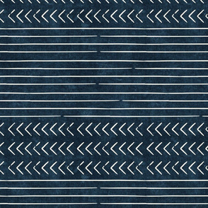 arrow stripes - cream on dark blue - mud cloth modern trendy farmhouse - LAD19