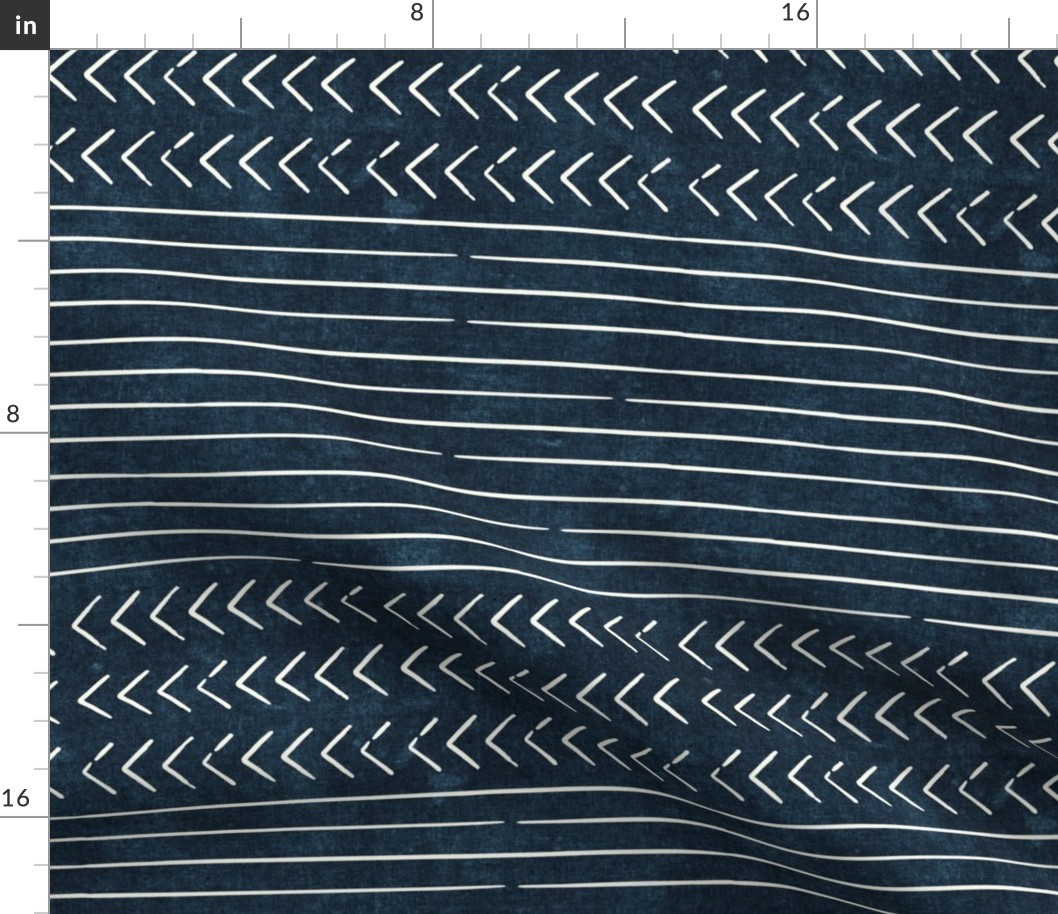 arrow stripes - cream on dark blue - mud cloth modern trendy farmhouse - LAD19