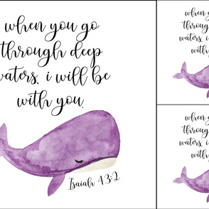 1 blanket + 2 loveys: when you go through deep waters i will be with you // purple