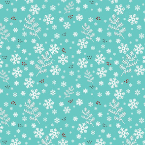 Winter Snowflakes - Aqua 