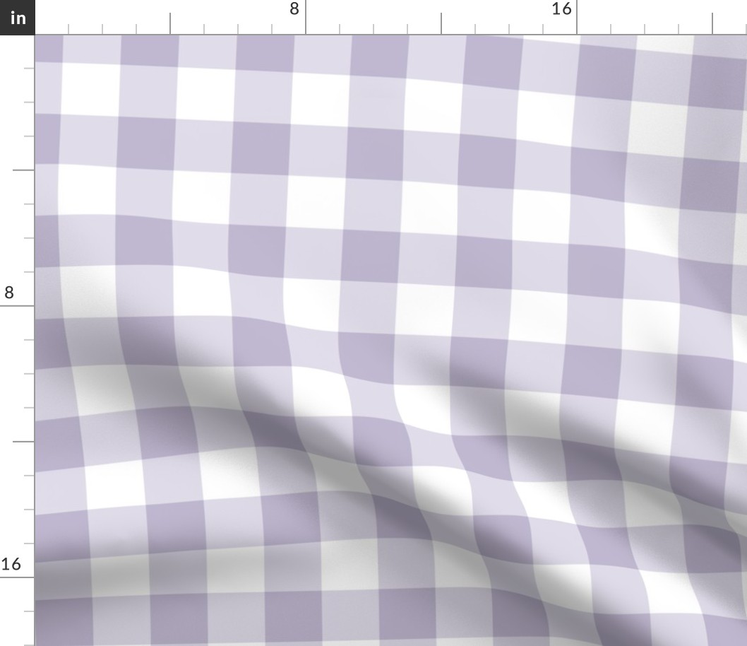 1.5" Light Purple Gingham: Medium Lavender Gingham Check, Buffalo Plaid