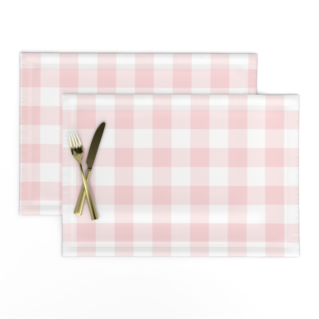 1.5" Millennial Pink Gingham Check:  Medium Pink Buffalo Check, Buffalo Plaid