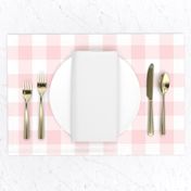 1.5" Millennial Pink Gingham Check:  Medium Pink Buffalo Check, Buffalo Plaid