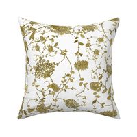 Gold Flowers on White