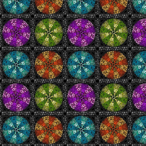 kaleidoscope quilt stitches black 8x8