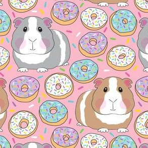 large guinea pigs and sprinkle donuts on pink
