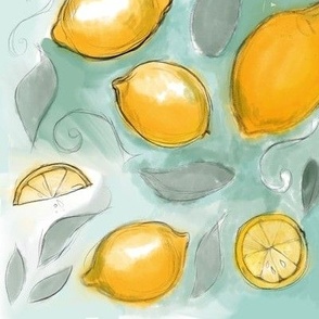 Watercolor Lemons