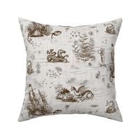 TOILE DE MER 1 - SEPIA ON TEXTURED WHITE