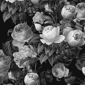 black white wallpaper floral