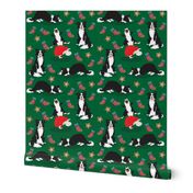 X-small scale • Christmas Border Collie green 