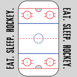 (54" width - 2 yard panel) Eat. Sleep. Hockey. - Ice Hockey Rink - Grey LAD19BS